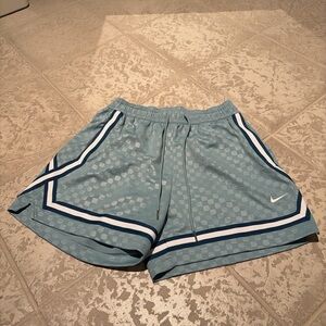 Nike Women's Light Blue Checkered Athletic Shorts